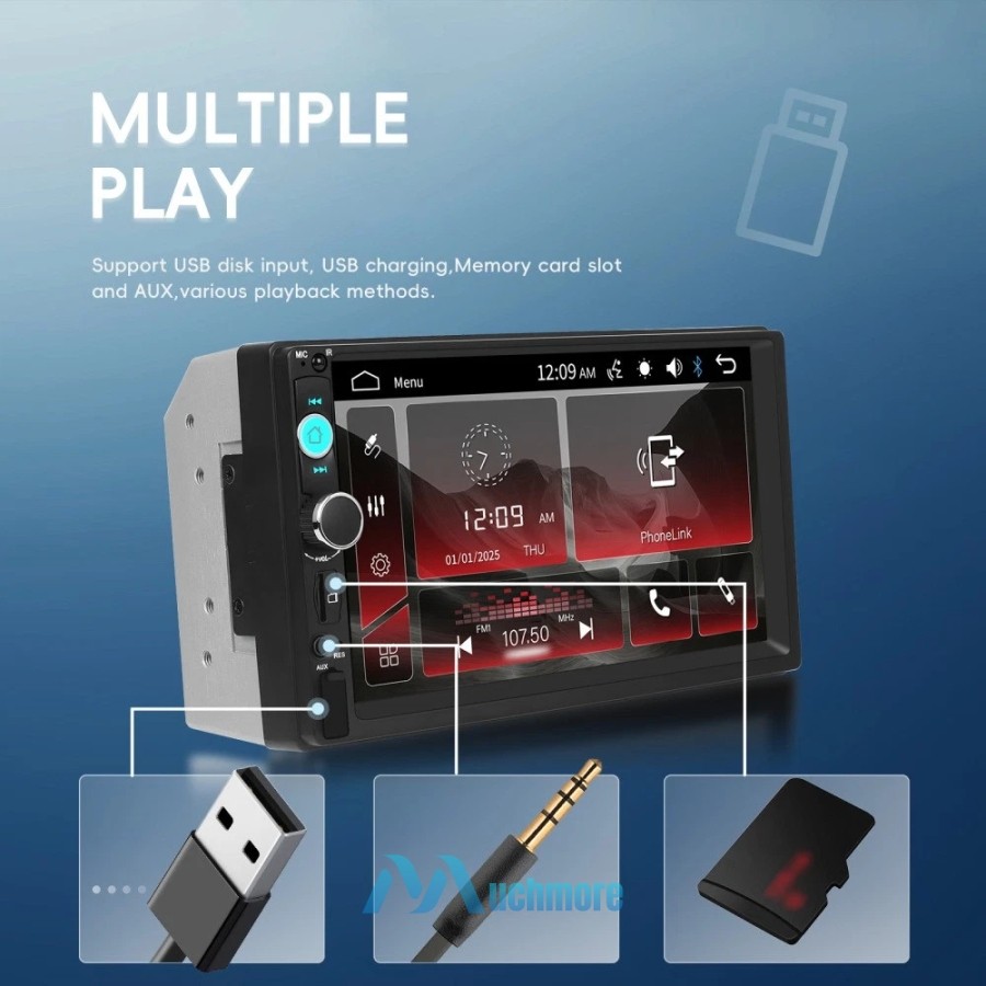 Double 2 Din Car Stereo Radio IOS/Android MP5 Player BT 7″ Touch Screen + Camera