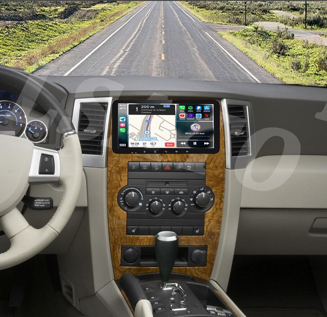 Wifi CarPlay Android 15.0 Radio GPS Stereo 64G For Jeep Grand Cherokee 2005-2011