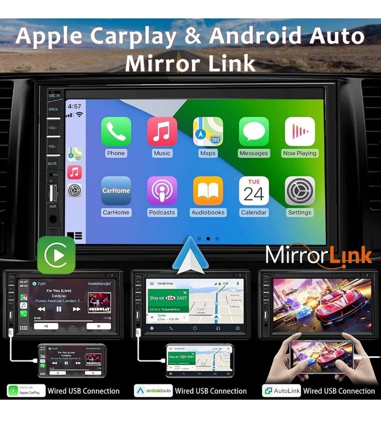 Double Din Car Stereo with Dash Cam | 7INCH Touchscreen Car Radio Receivers…