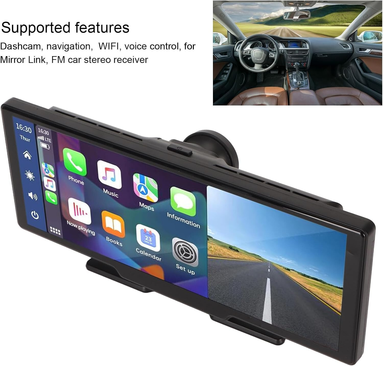 Car Stereo for Wireless Carplay Android Auto Mirror Link, 9.3inch Touch Screen