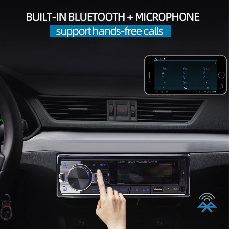 1 Din Bluetooth FM MP3 USB SD AUX With Remote Control Car Radio Receiver
