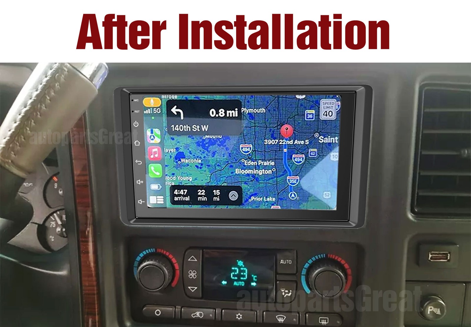 GPS CarPlay Car Radio Camera For 2003 -2006 GMC Sierra 1500 2500 3500 Player CAM