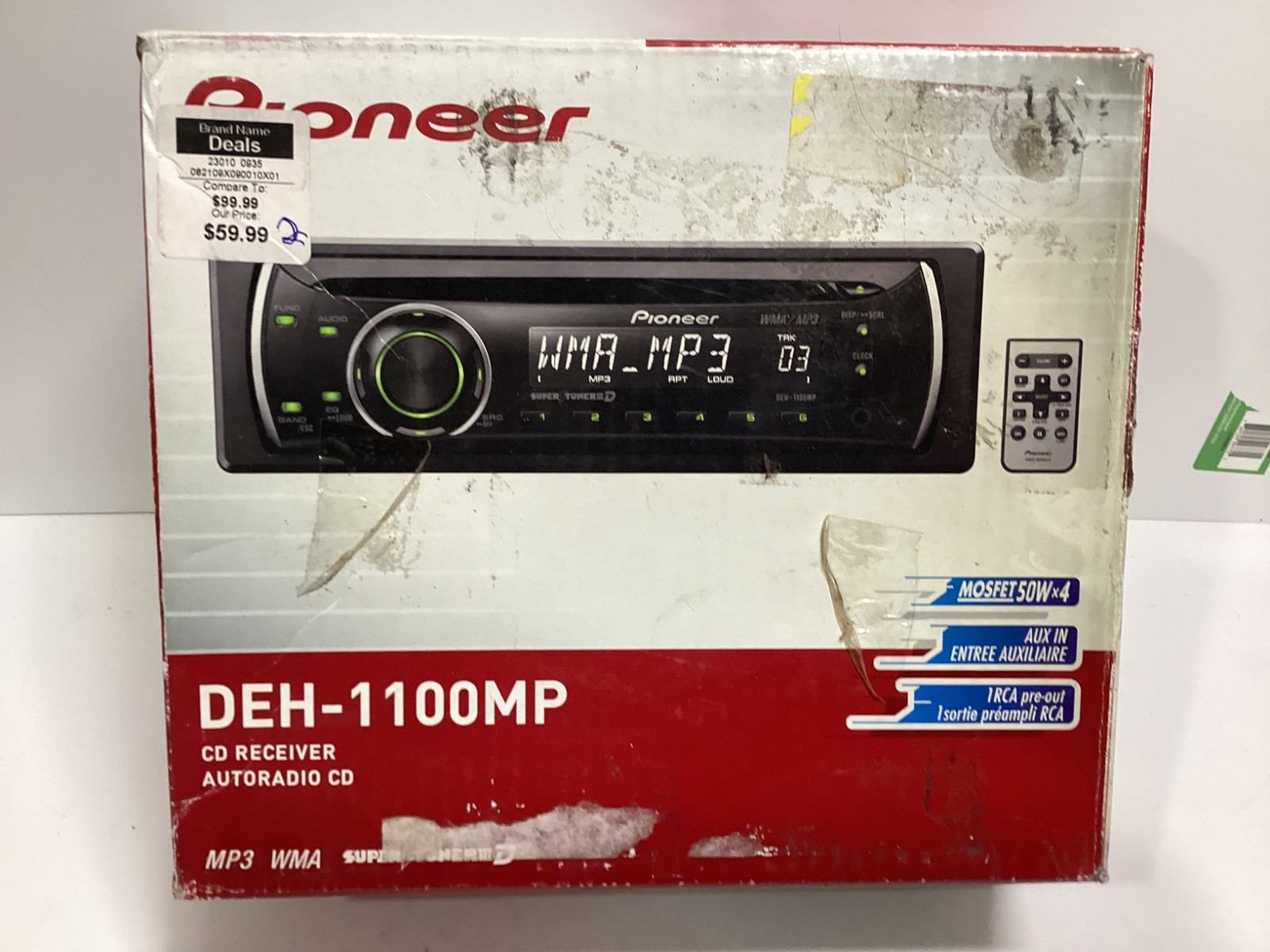 Pioneer DEH-1100MP CD Player WMA MP3 Aux In Car Stereo Radio open box