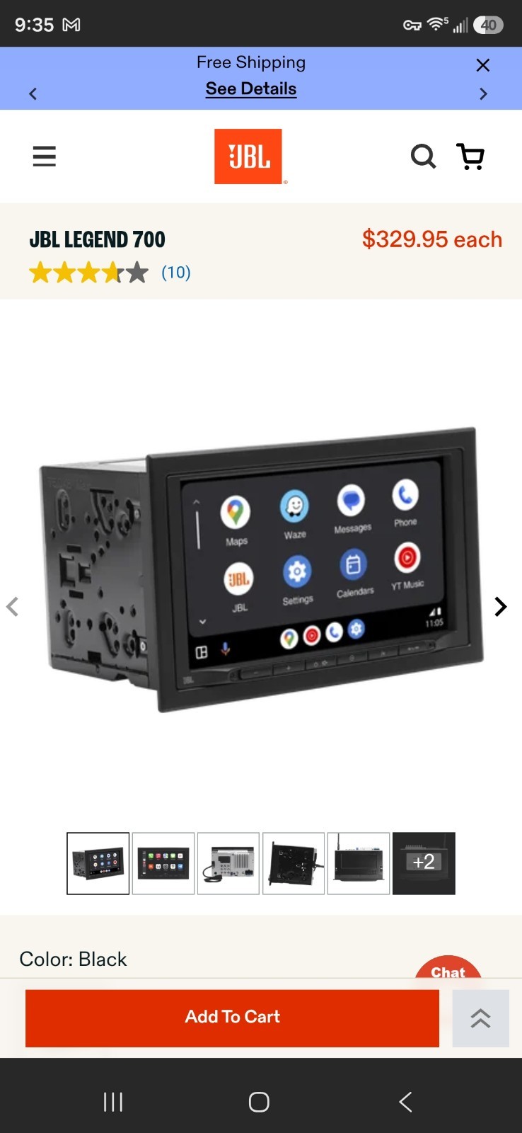 JBL Legend 700 2-Din 7 inch Touchscreen Car Stereo Apple CarPlay Android Auto