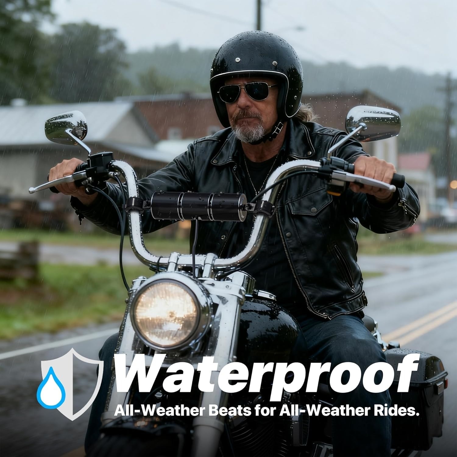 Waterproof Bluetooth Motorcycle Speakers Audio System FM AUX USB Handlebar
