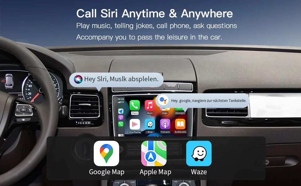 Wireless Carplay Android Auto for Volkswagen Touareg RNS850 AirPlay Module