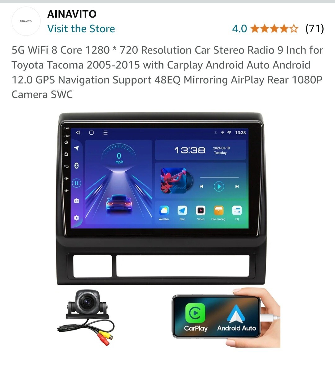 **NEW** Ainavito 5G WiFi Core 1280- 9inch Car stereo