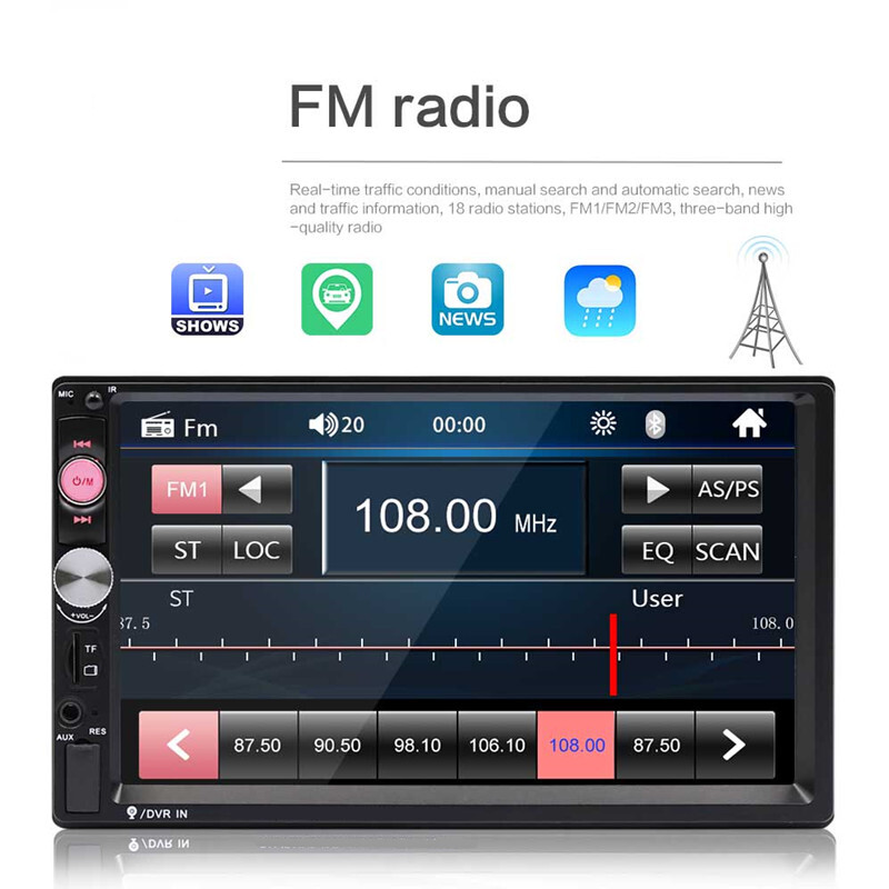 2 Din 7″ HD Touch Screen Autoradio MP5 Stereo Multimedia Player Radio Auto Audio