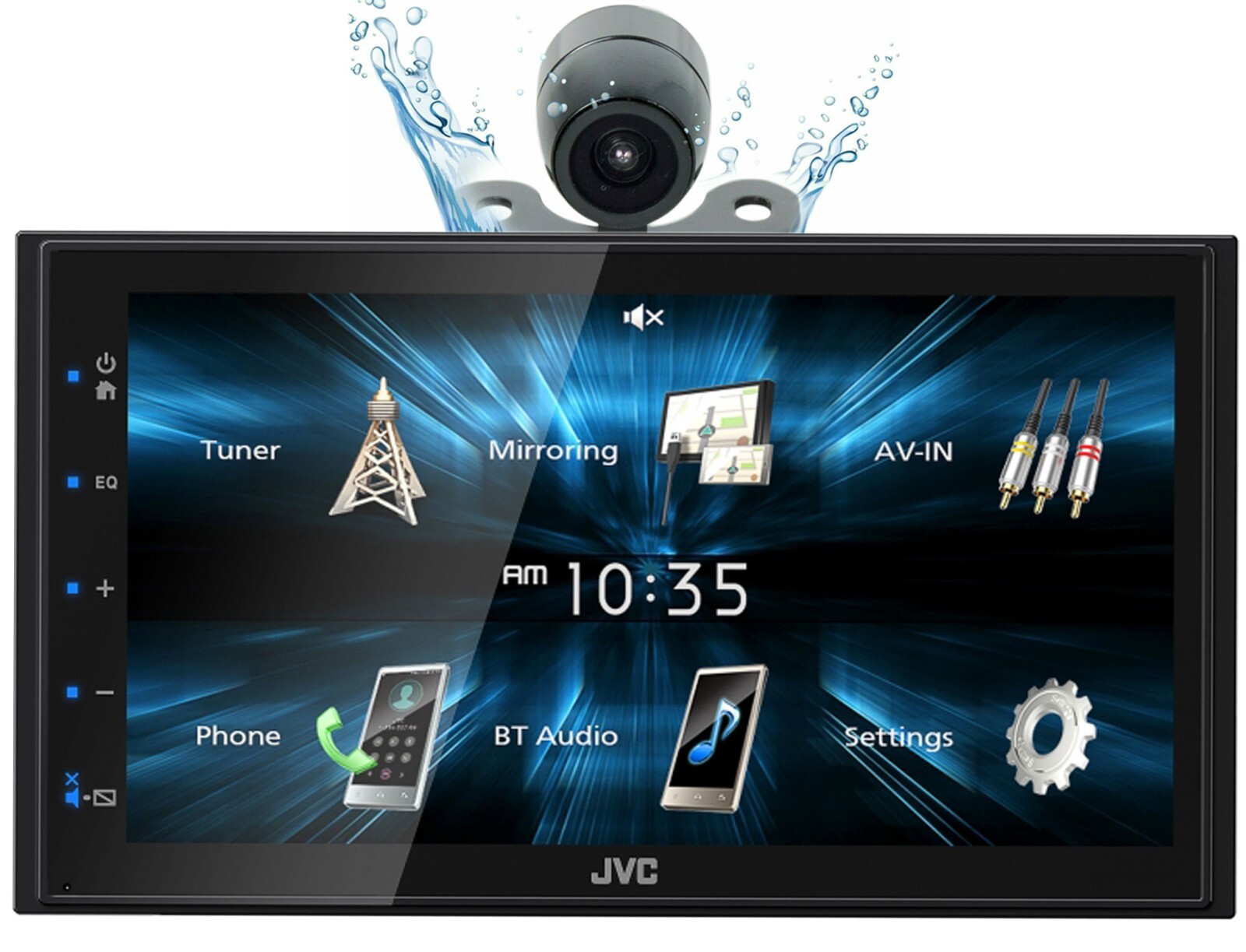 JVC KW-M150BT 6.8″ Touchscreen Shallow Digital Media Receiver + Rear View Camera