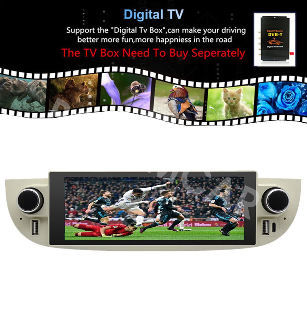 6.86in Car Radio Player WIFI Mirror Link For Carplay Fit For Fiat 500 2007-2015