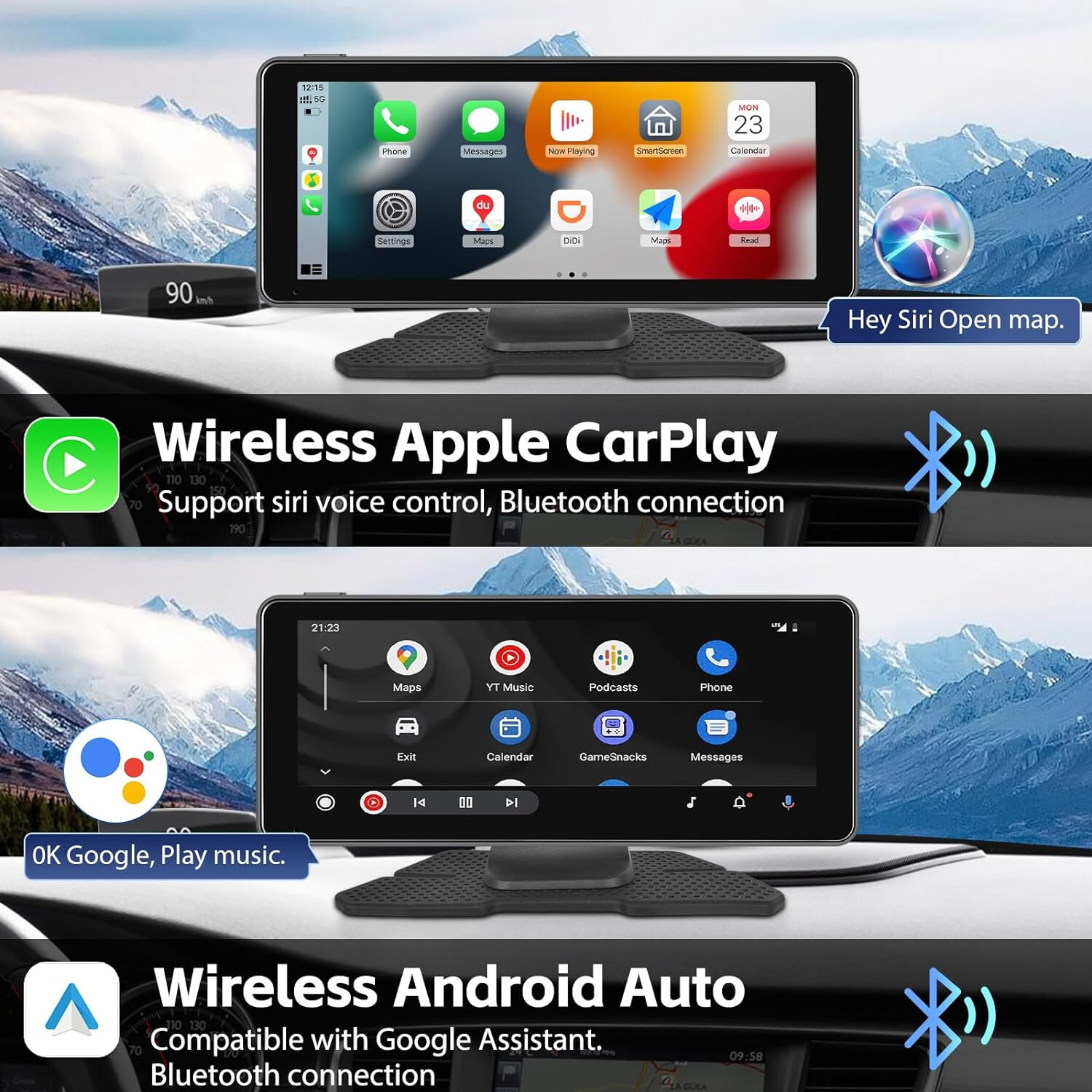 Car Stereo Wireless Apple CarPlay Android Auto Bluetooth 6.86 Inch HD 1708