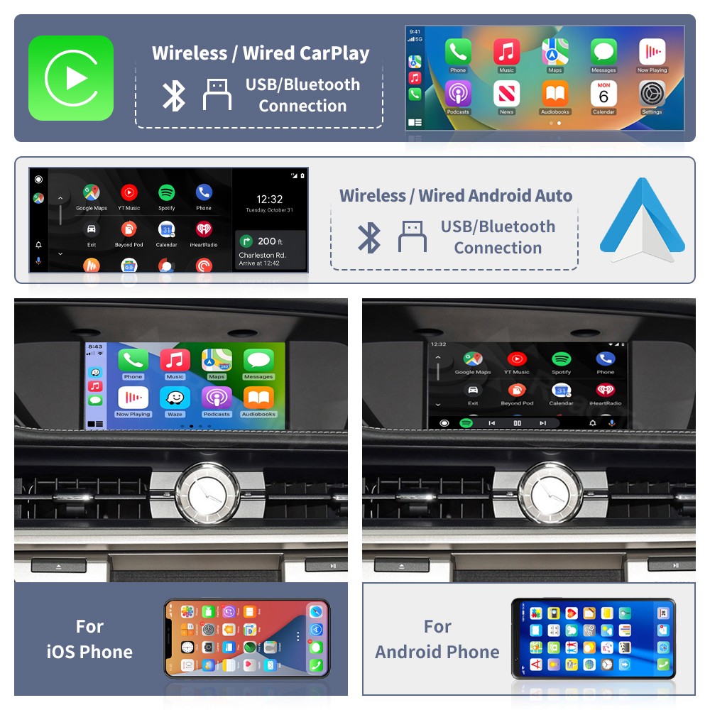 Wireless Carplay Android Auto Module For Lexus ES 2014-2019 Mirror Link AirPlay