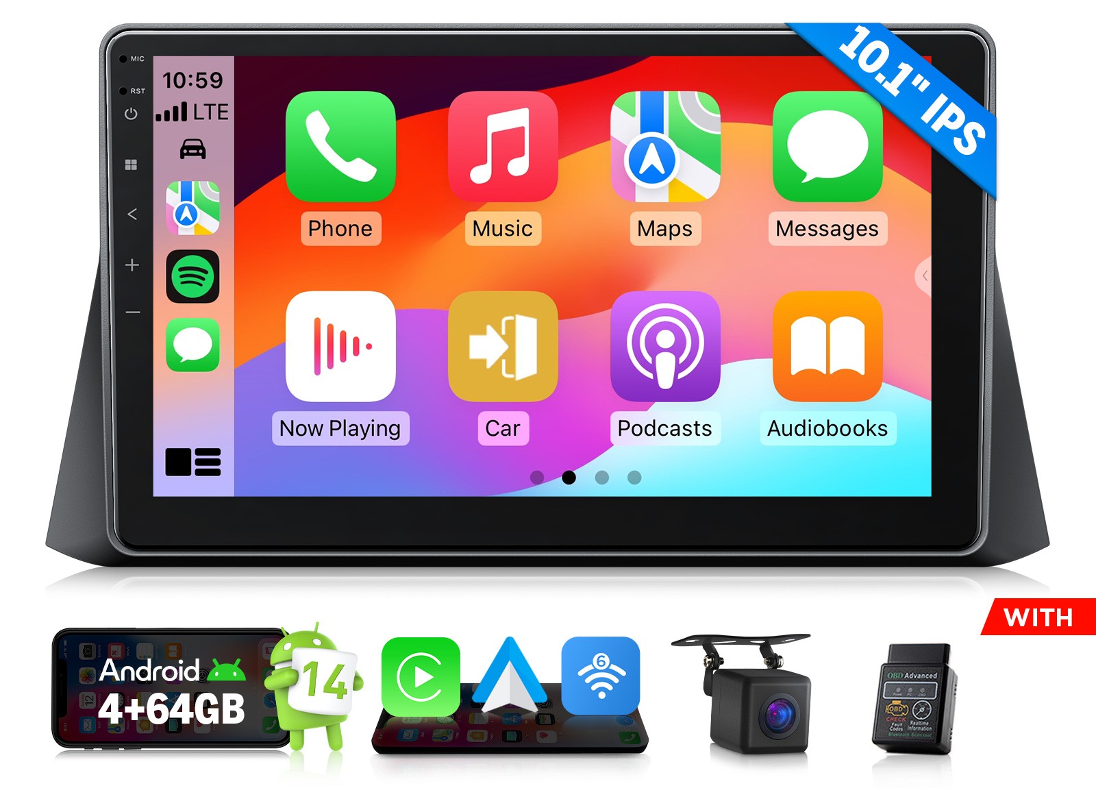 For Honda Accord 2008-2012 Android Auto 4+64G Car Stereo CarPlay BT WiFi GPS SWC