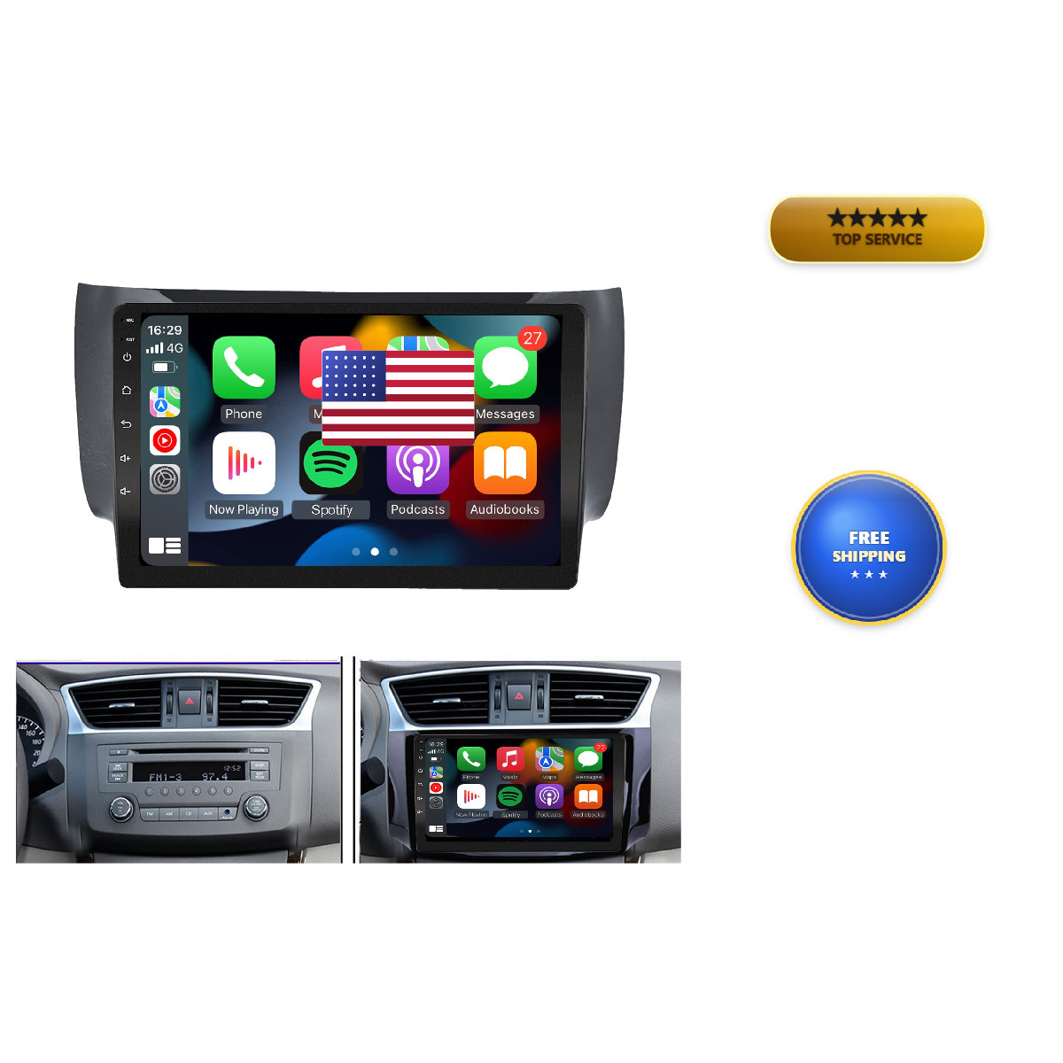 Ezonetronics For 2013-2017 Nissan Sentra Radiobuilt-In Carplayandroid Auto 2G