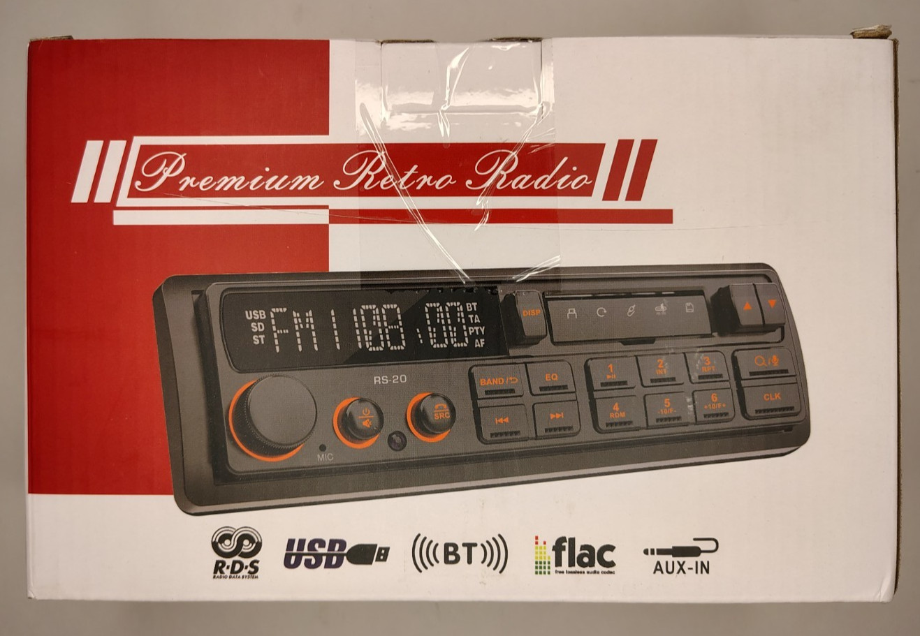 Bluetooth Retro Car Stereo Receiver – Single Din European Classic Look Radio