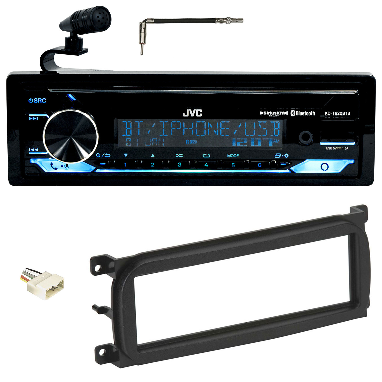 JVC KD-T920BTS Bluetooth Stereo CD Player XM Ready Fits 03-06 JEEP WRANGLER TJ