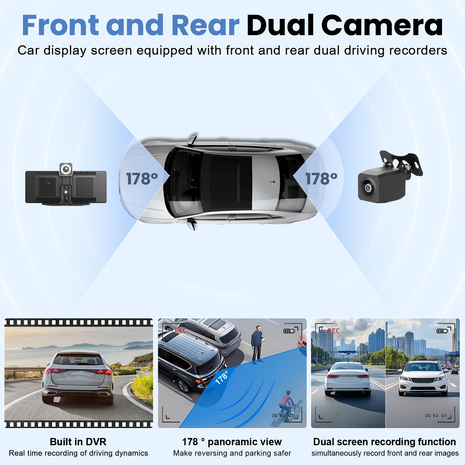 10.26 Inch Wireless Car Display Screen, Car Stereo Automobile Video Player