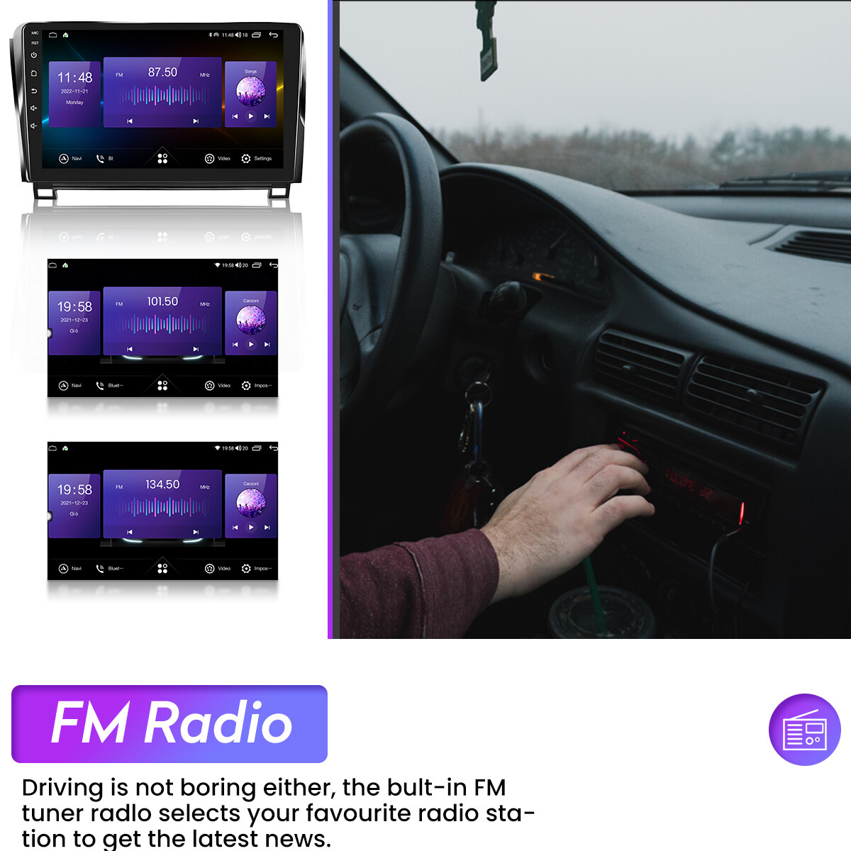 Car Radio MP5 Stereo Apple Carplay For Toyota Tundra Sequoia Navi Backup Camera