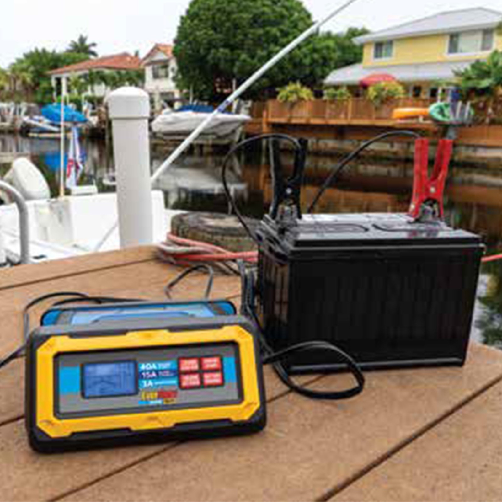 Car Battery Charger 40 Amps Automotive Boat Marine Maintainer Diagnostic Tool