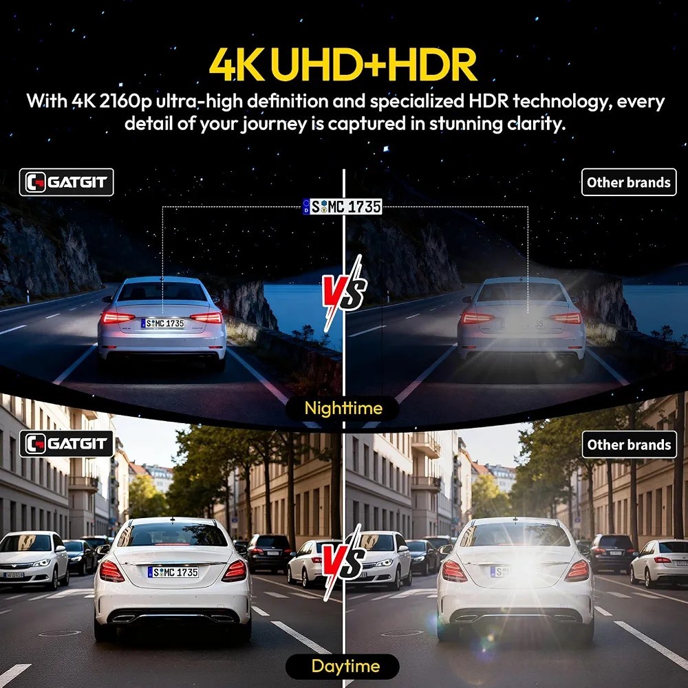 4K Dash Cam Front & Rear Ford Bronco 2021-2024 OEM Look WiFi GPS 128GB Model A
