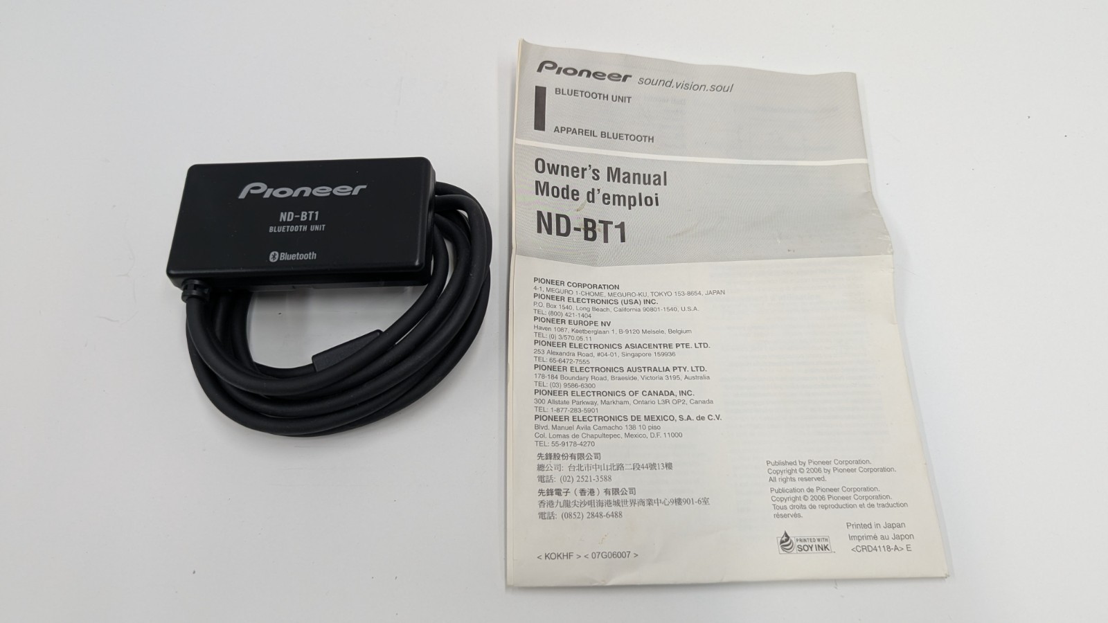 Pioneer ND-BT1 Bluetooth Unit Add-On For Compatible AVIC Head Units In Box