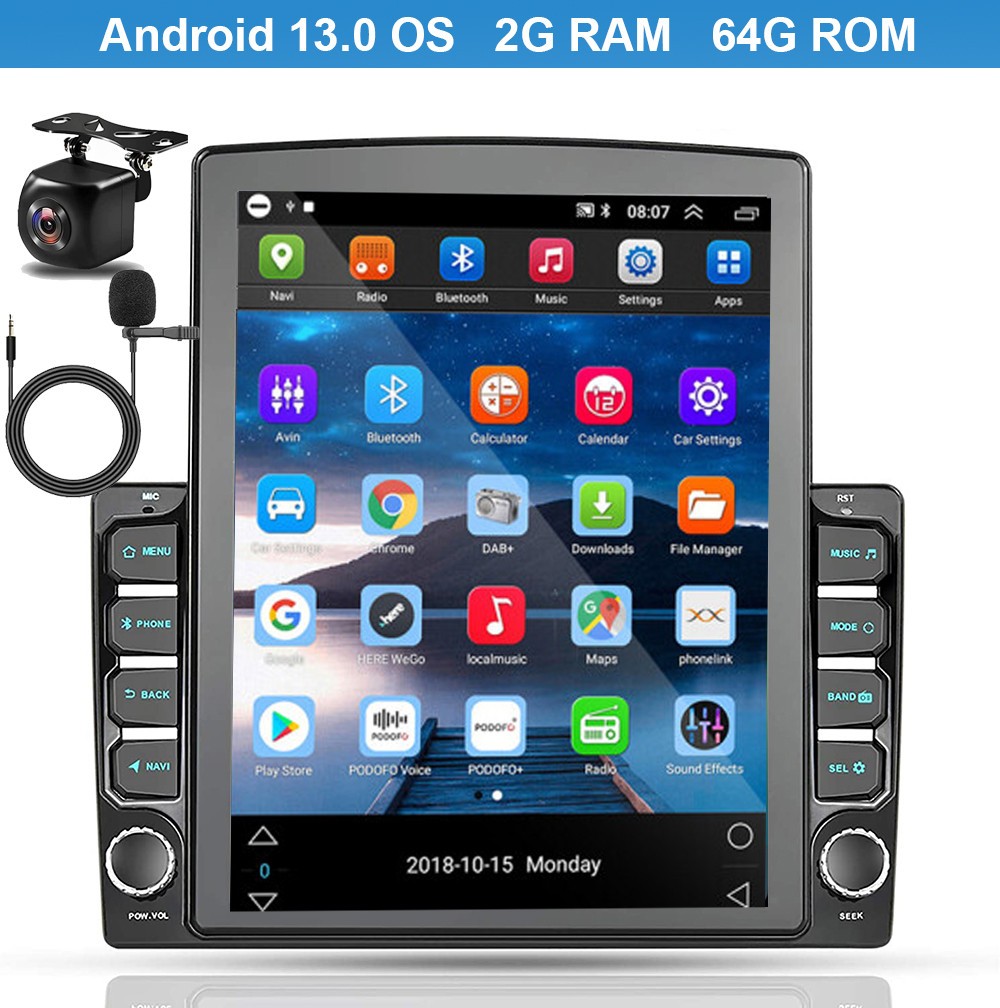 Android 13.0 Double Din Car Stereo Wireless Apple CarPlay Radio GPS Navi WiFi FM