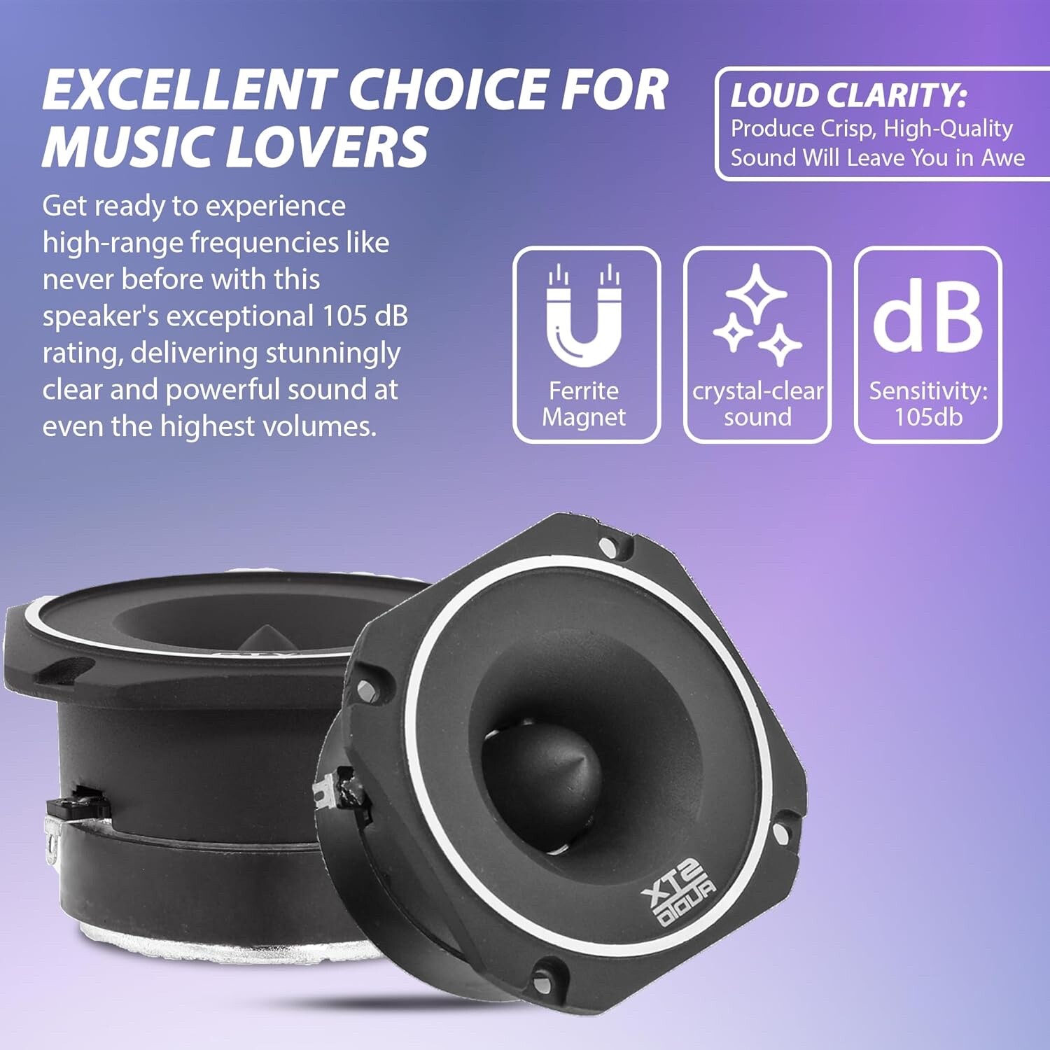 2x STXAudio 3.4″ Super Tweeter Speaker 4 Ohm 800W Max 105dB Titanium Diaphragm