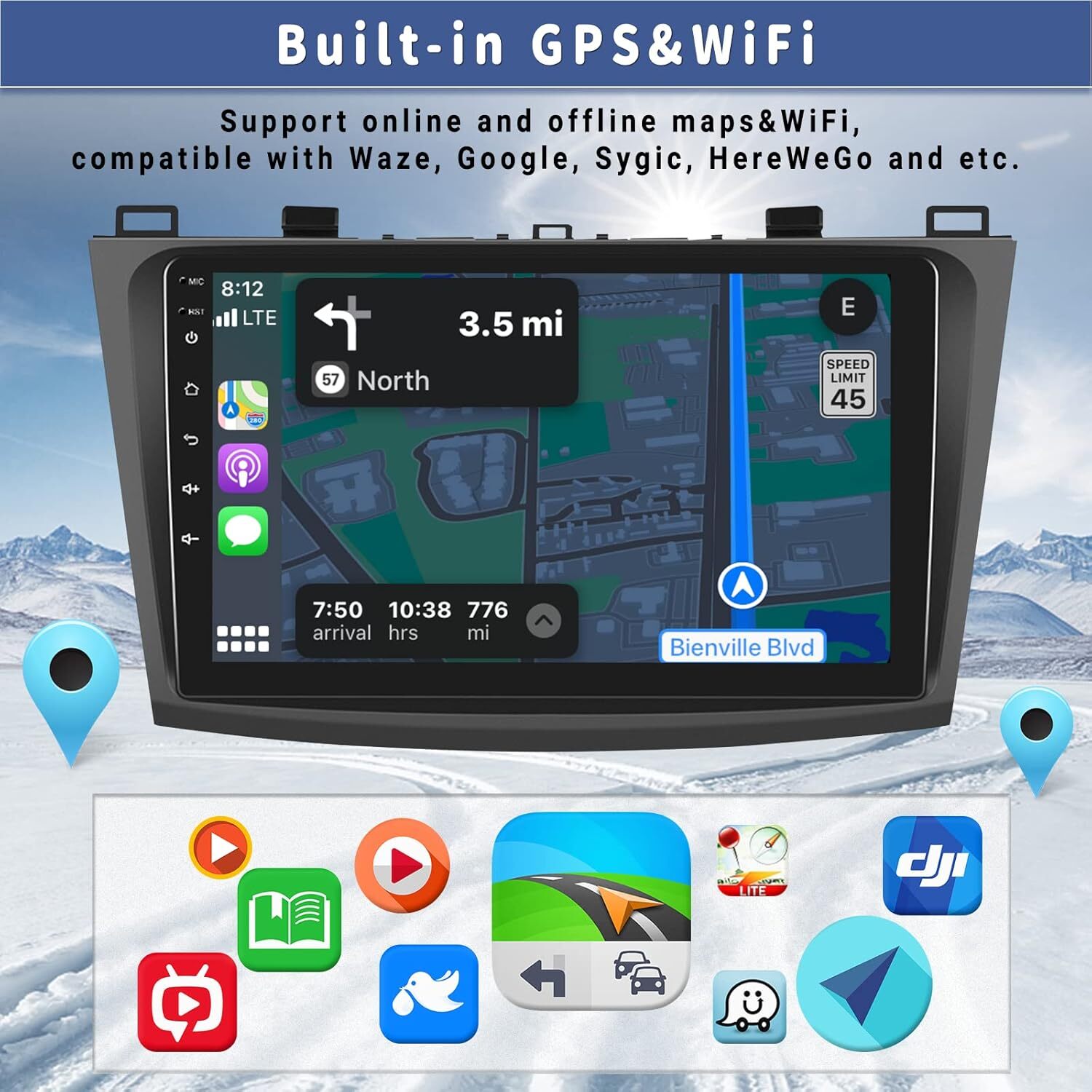 Apple Carplay For 2010-2013 Mazda 3 Android 13 Car Stereo Radio GPS BT Navi Wifi