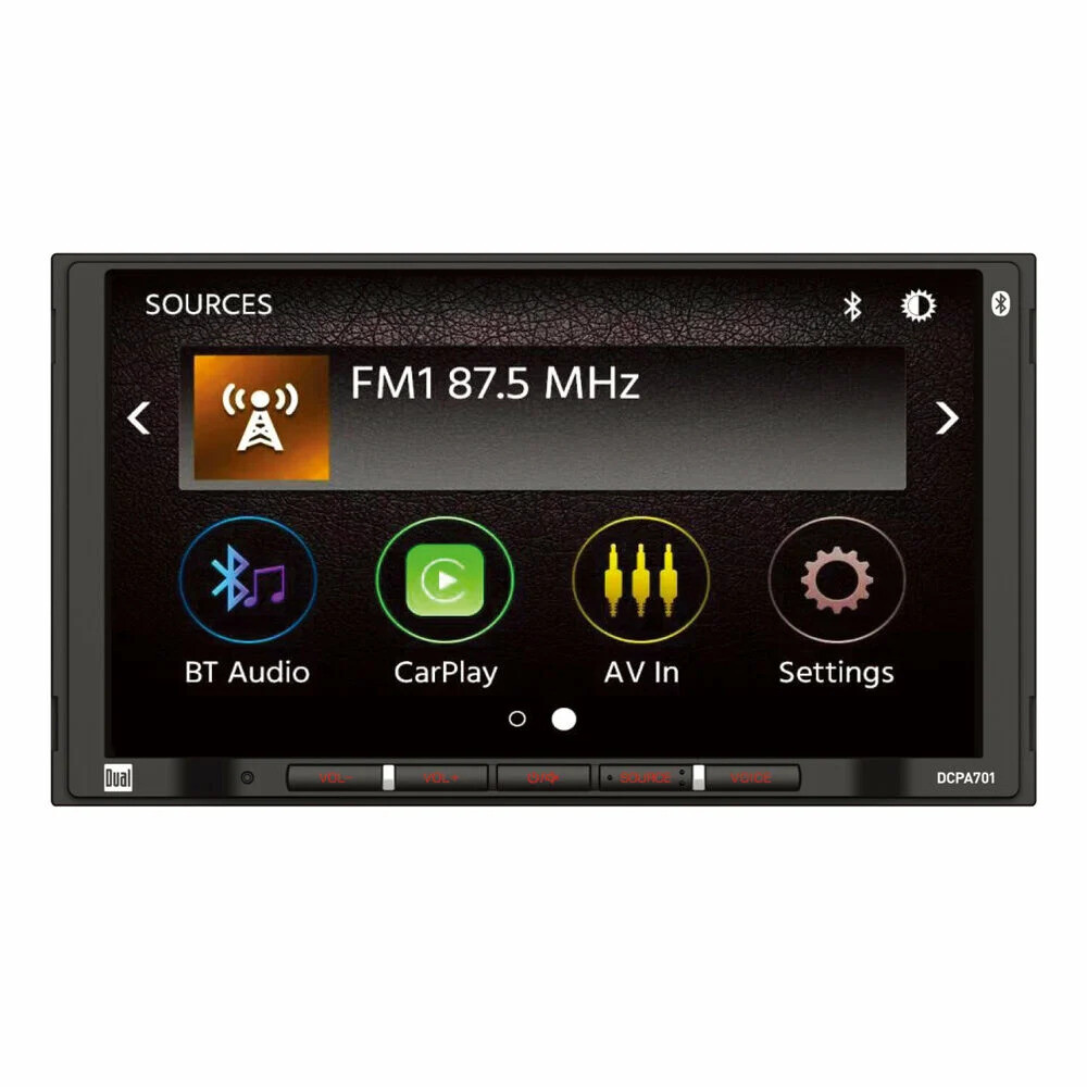 DUAL DCPA701 7″ LCD Car Multimedia Receiver Bluetooth Apple CarPlay Android Auto