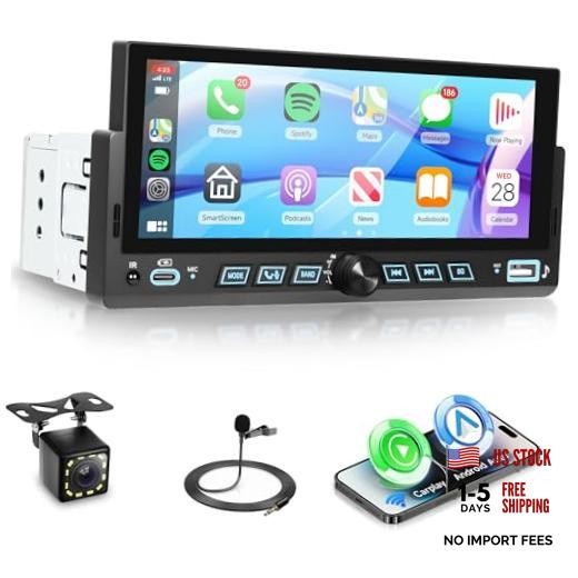 Single Din Car Stereo, 6.86″ Touch Screen Car Radio with 6.86 Inch with Knob