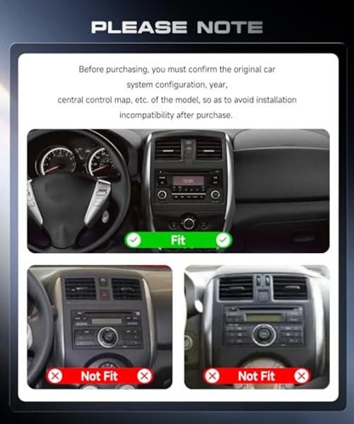 5G WiFi Car Stereo for Versa Sedan 2015-2019, with Android15 System 4G+128G