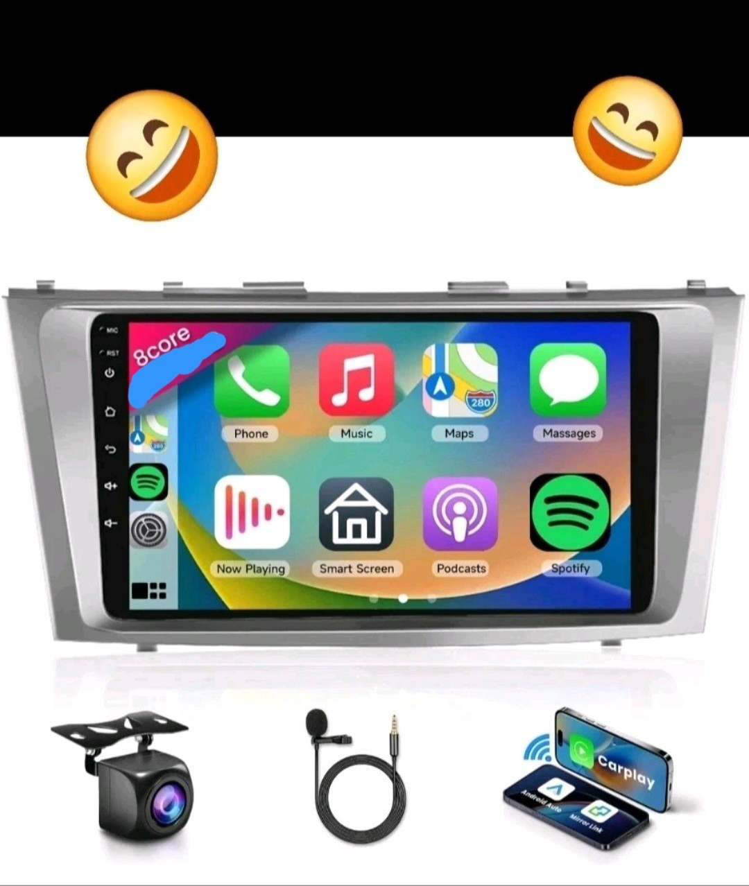 8Core 8+128G Car Screen Stereo CarPlay WiFi RDS for Toyota Camry Radio 2006-2011
