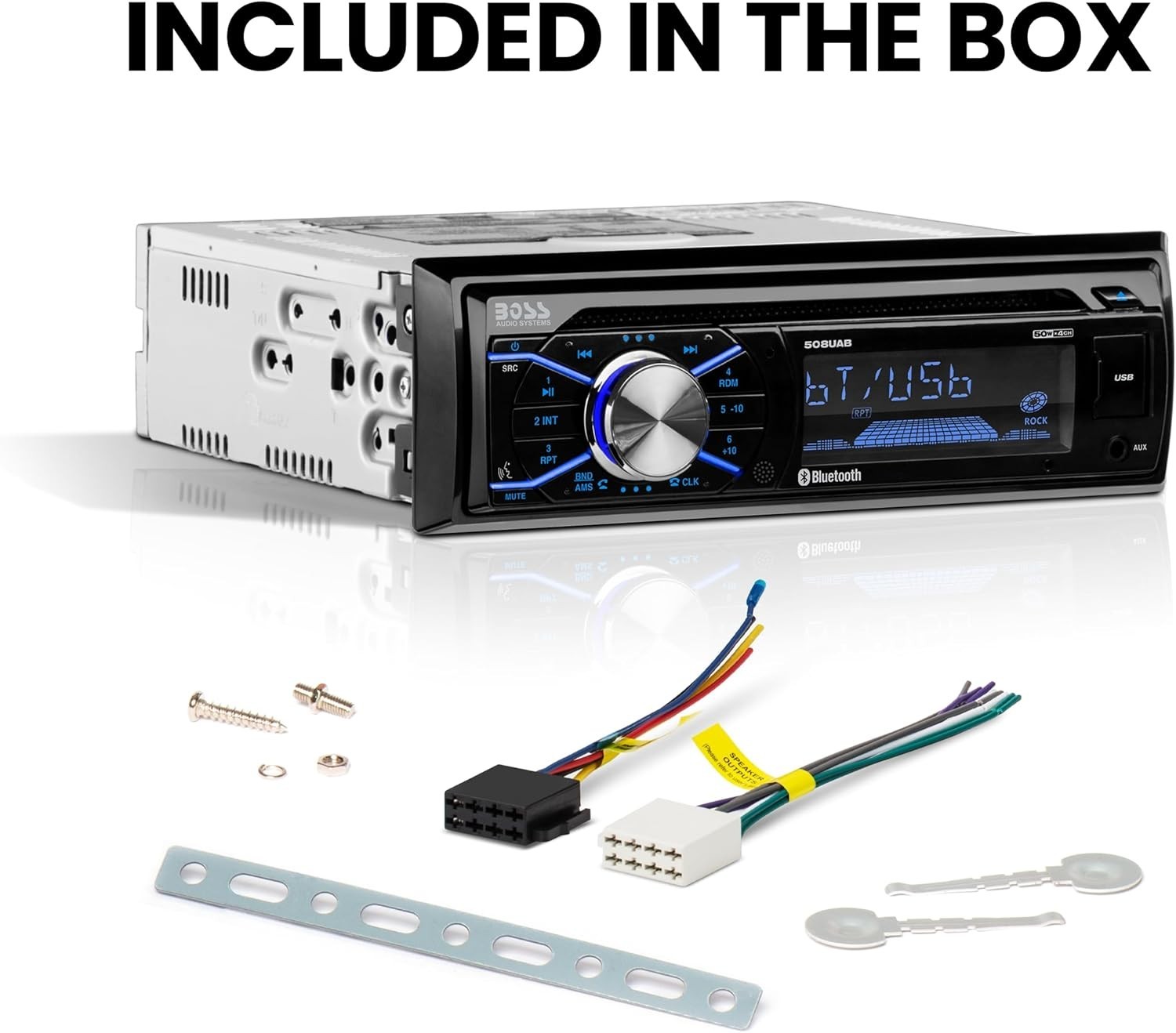 Explore Superior Audio with the 508UAB Bluetooth Car Stereo: CD, USB + Aux-in