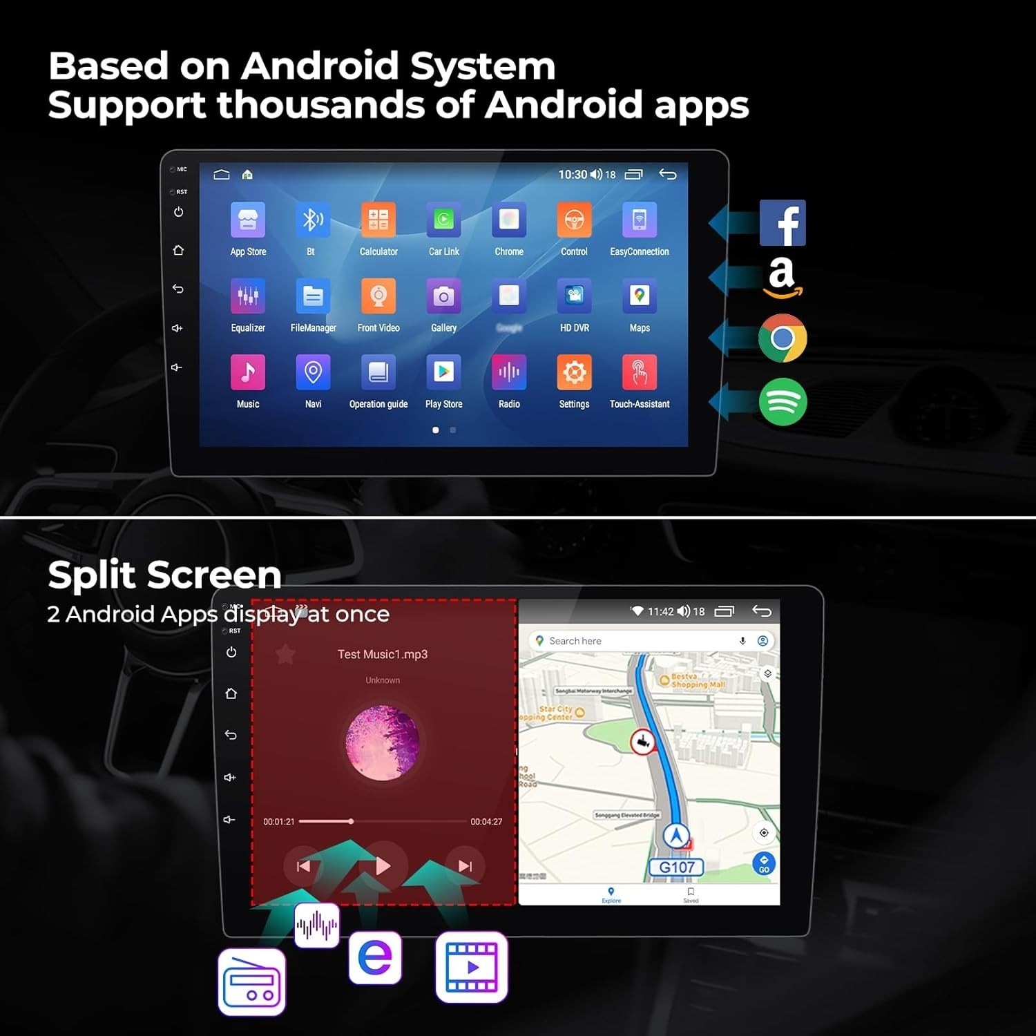 9″ 8Core 4+64G Android Auto Carplay Stereo for Chrysler 300 2015-2019