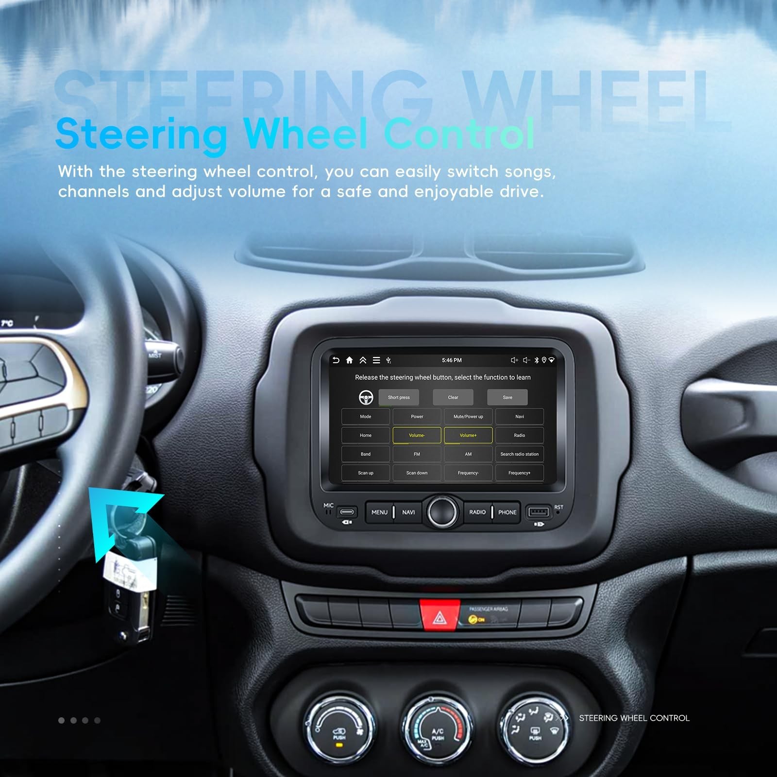 CAMECHO 4+64G Car Radio Stereo for Jeep Renegade 2015-2020 / Jeep Compass 201…