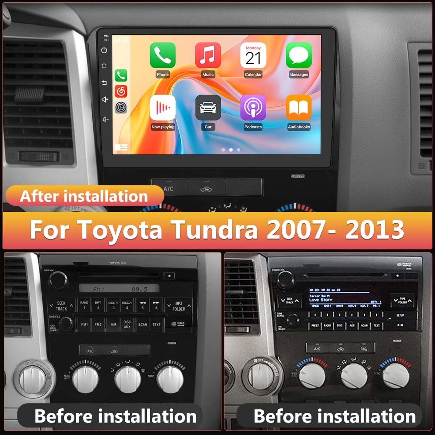 Android Car Radio for Toyota Tundra 2007-2013 / Toyota Sequoia 2008-2019,Octa…