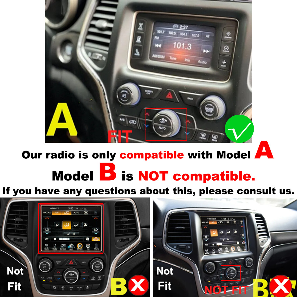 Carplay For 2014-2017 Grand Cherokee Radio Bluetooth Stereo BT WiFi FM RDS