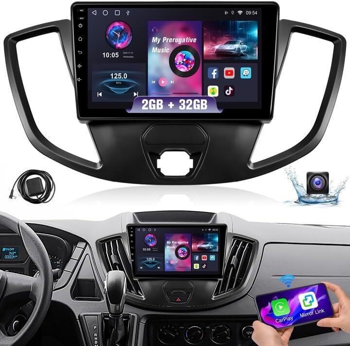 Apple Carplay For 2015-2019 Ford Transit 150 250 350 Car Stereo Radio GPS Camera