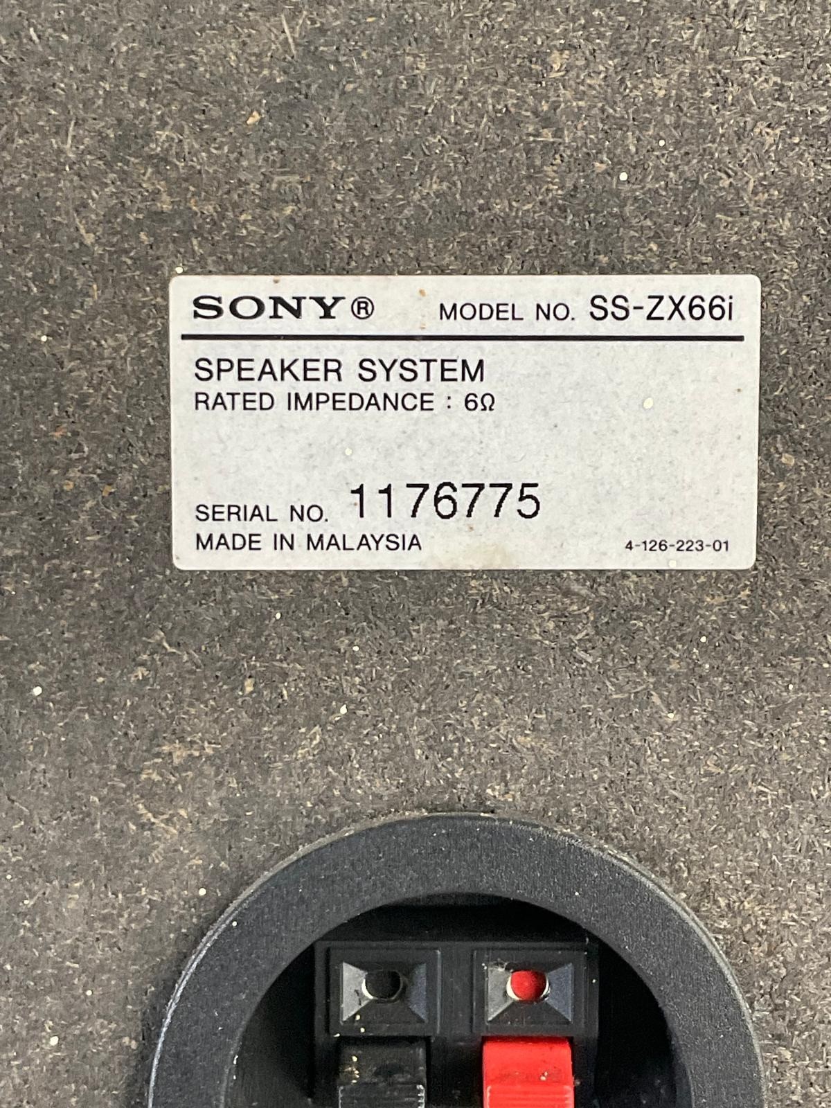 Sony SS-ZX66i Speaker Pair Horn Tweeter Woofer System Used