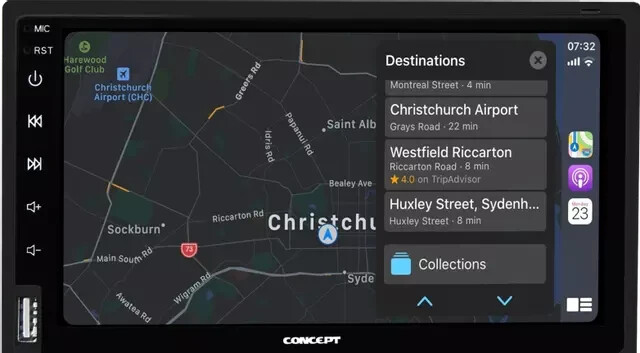 Concept DL-70 Wireless 7″ Touch Screen In-Dash Receiver w/Apple Carplay/Android
