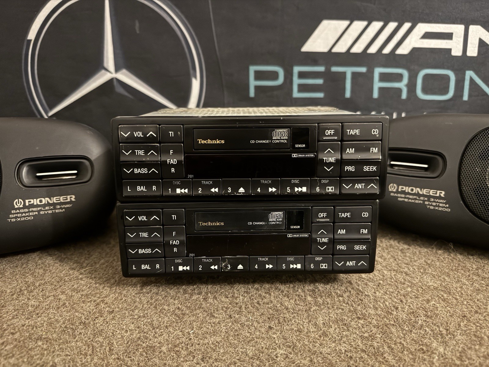 Rare Technics Car Radio Cassette Player For Mercedes Old-School Japan 2pcs