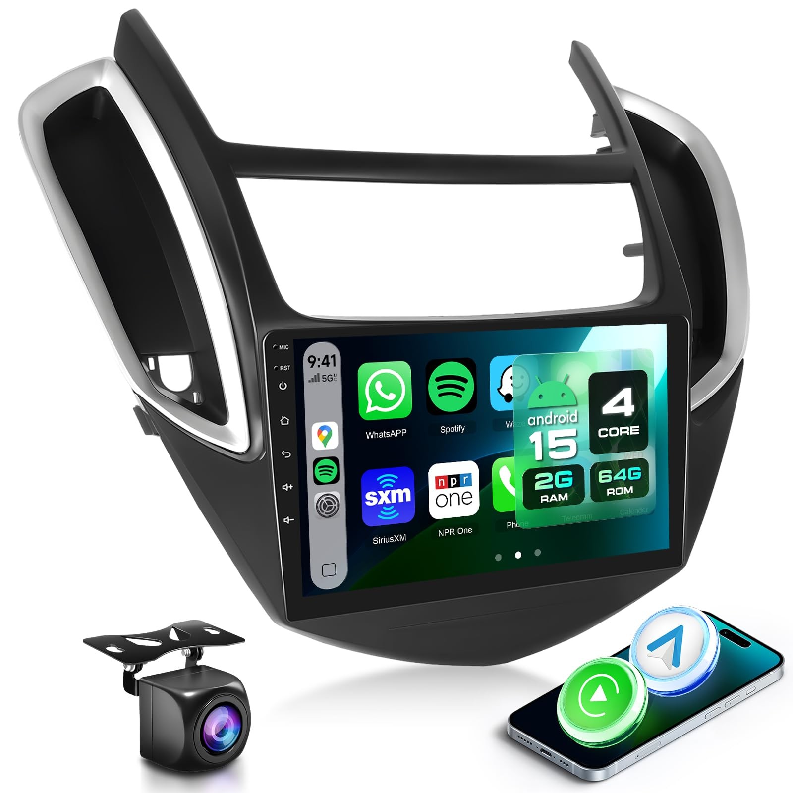 4Core+64G Car Radio for Chevrolet Chevy Trax 14-16 with Wireless Carplay Andr…