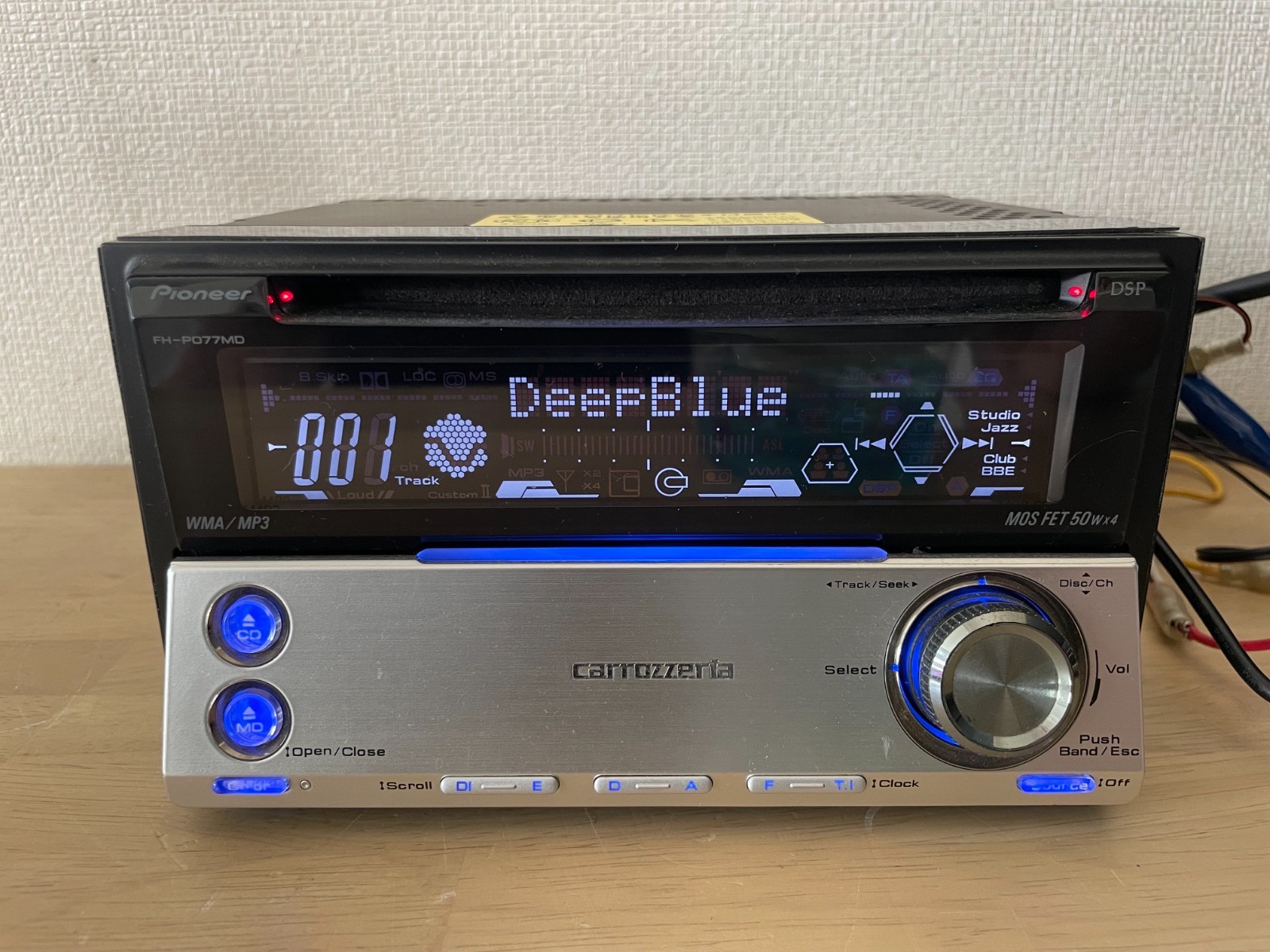Pioneer Carrozzeria FH-P077MD 2DIN CD MD Bluetooth Player Operation Confirmed