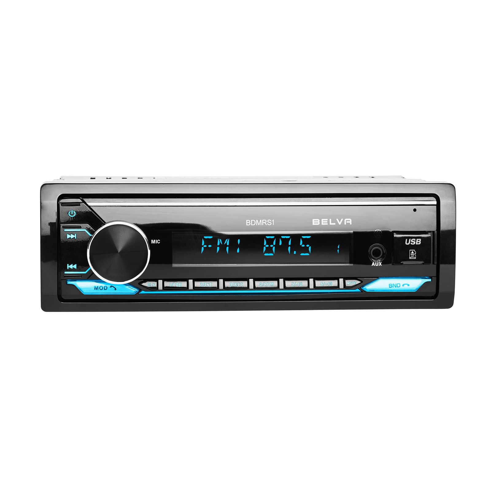 BDMRS1 Single DIN Bluetooth Car Stereo Receiver with Front/Rear