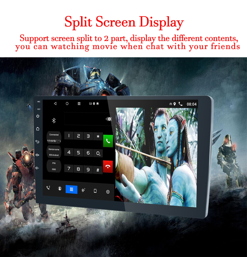 6+128G 2DIN 10” Car Radio Stereo Apple Carplay Android Auto DSP QLED Screen+Cam