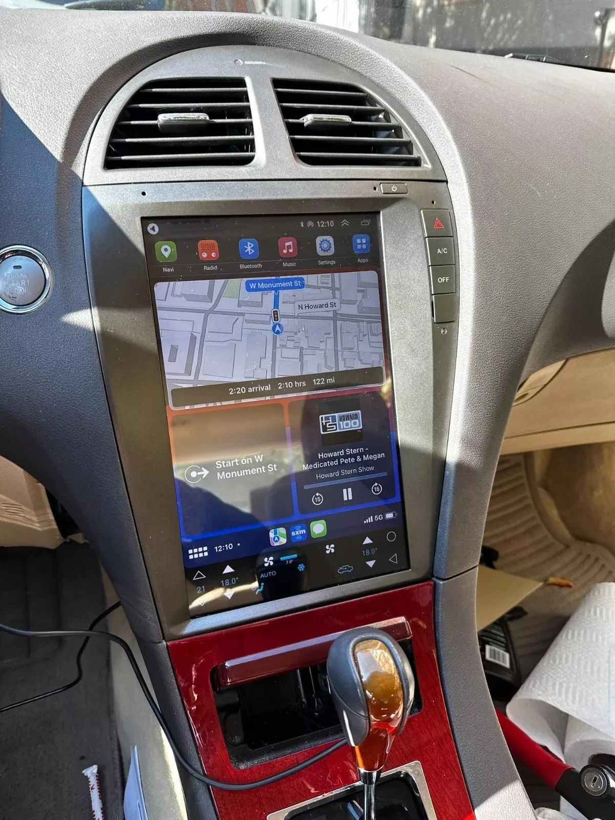12.8″ Android Carplay GPS Stereo Radio Screen For Lexus ES240/350 2006-2012