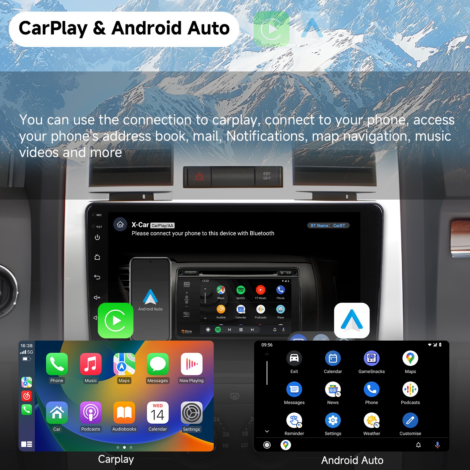 FOR CHRYSLER 300C 2004-2007 ANDROID 15 CARPLAY CAR STEREO RADIO GPS NAVI WIFI BT