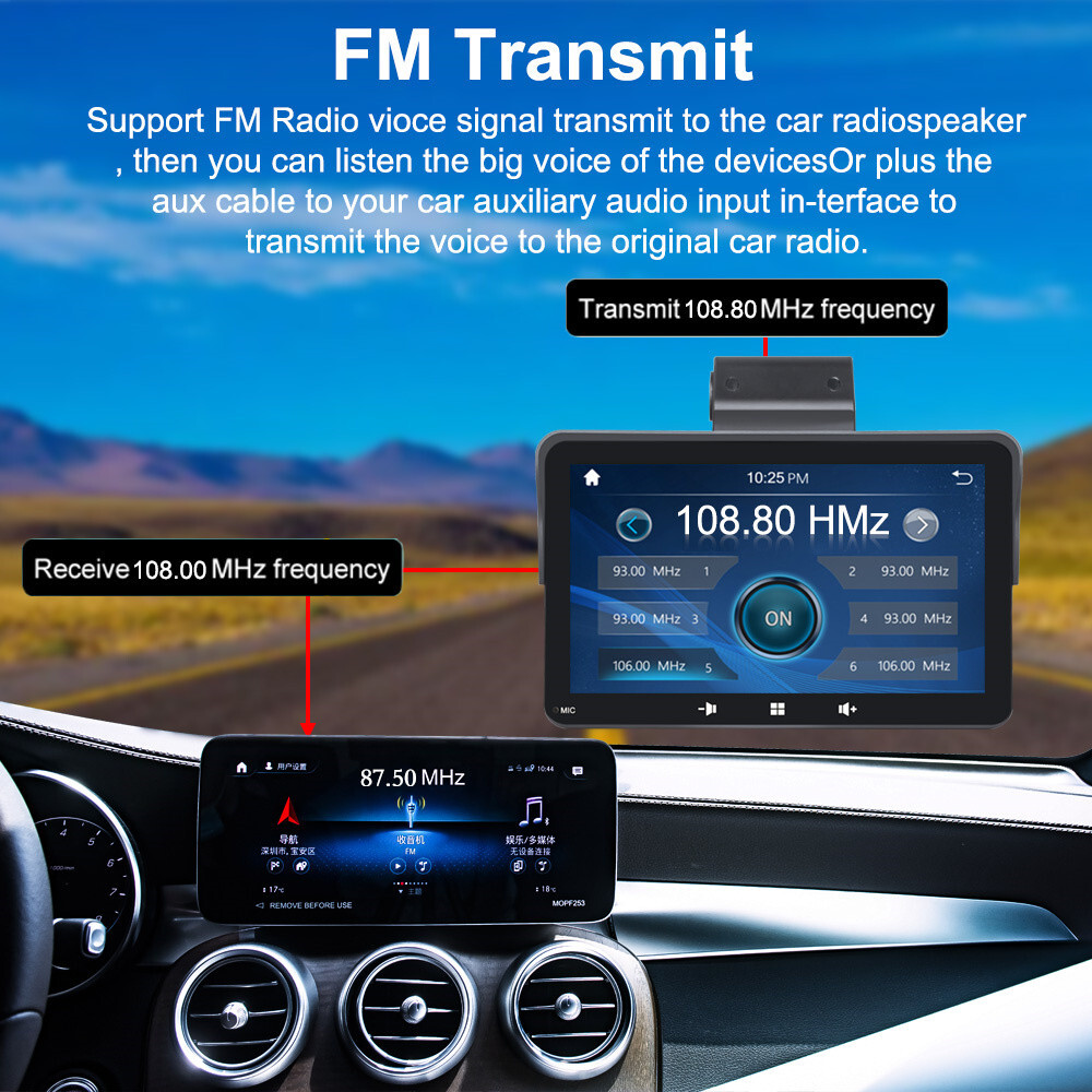 7in MP5 Player For Apple CarPlay Android Auto Touch Screen Car Stereo Radio BT