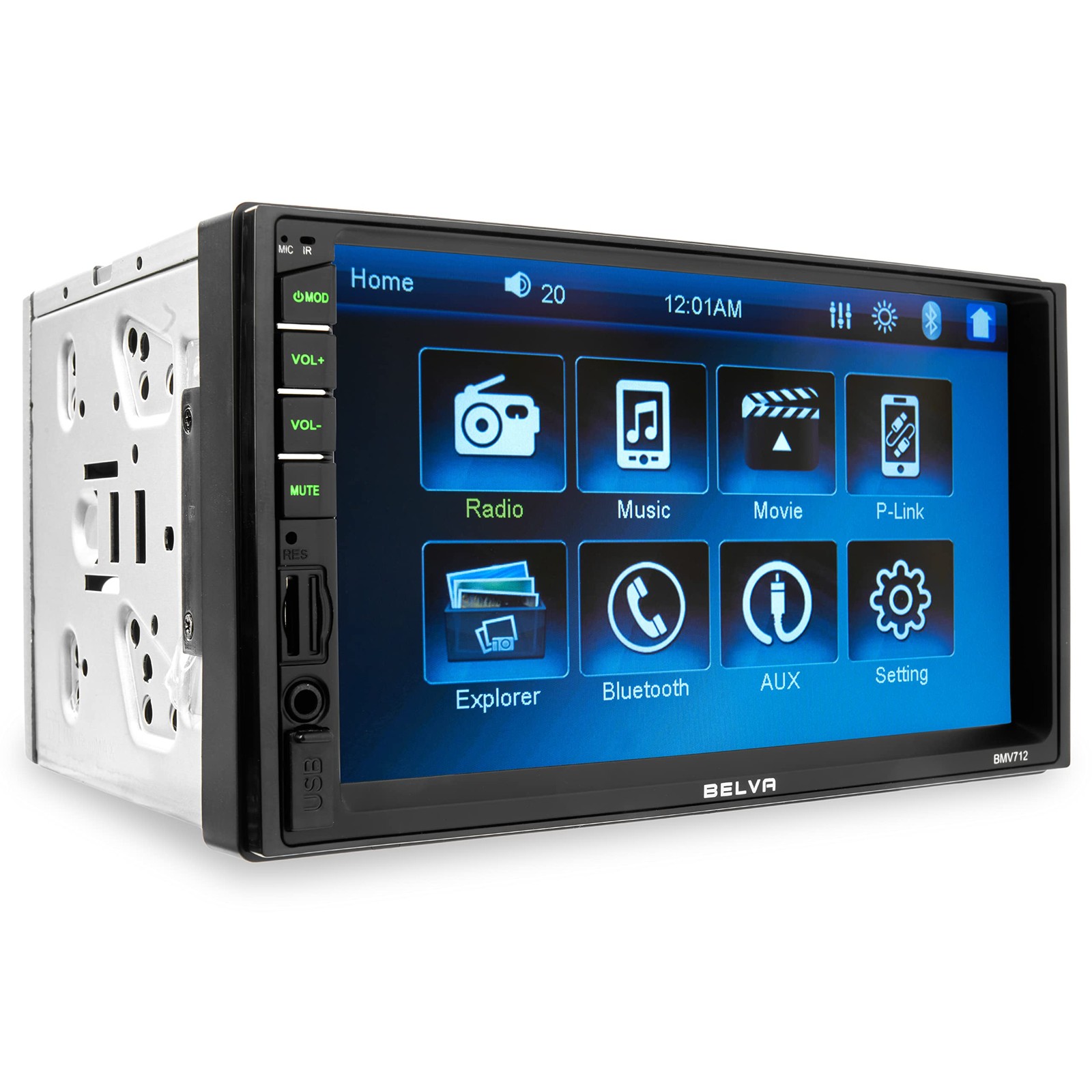 BMV712 7″ Double DIN Touchscreen Mechless Car Stereo Receiver