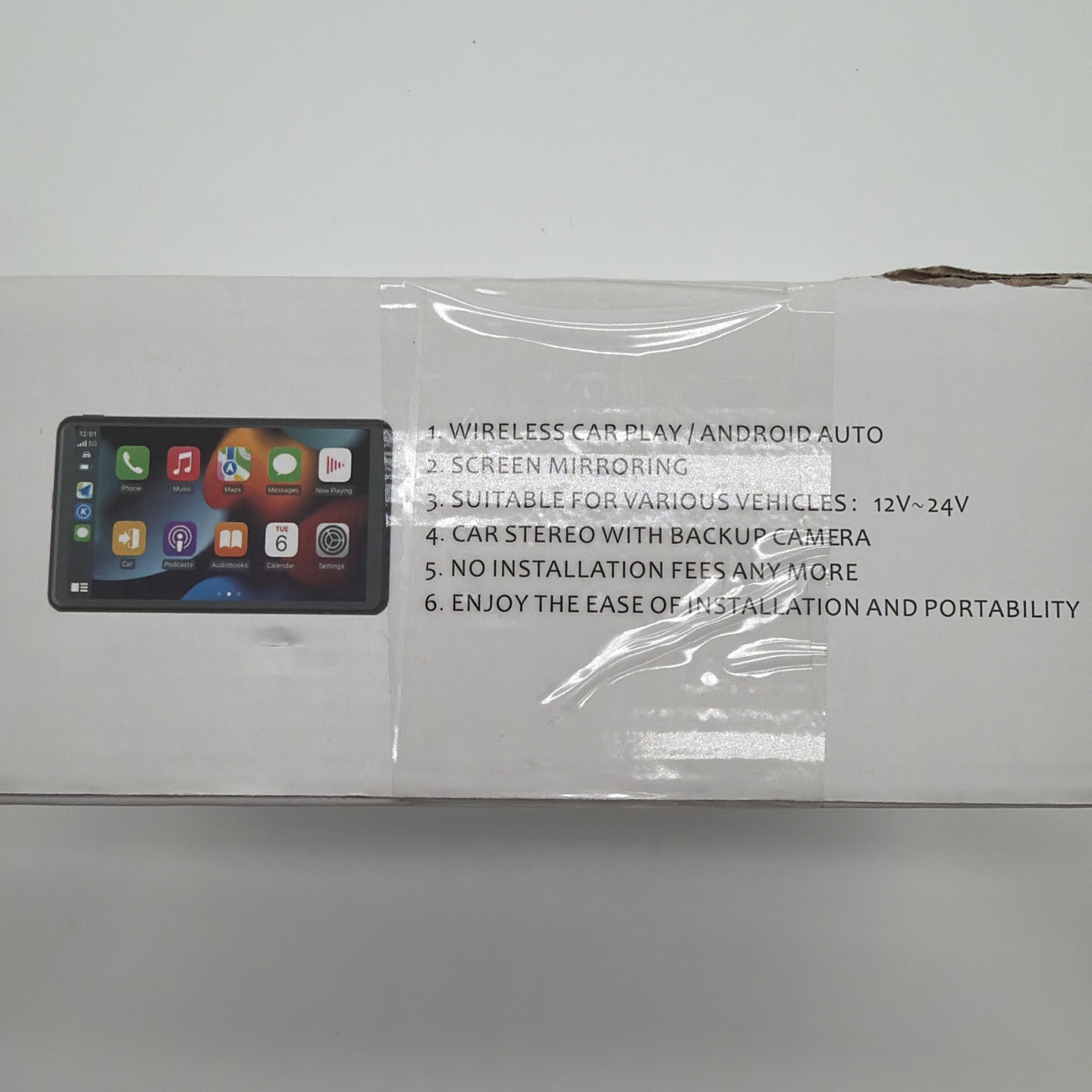 Portable Wireless Car Stereo, 7″ Screen, UPGRADED + Apple Carplay, Android Auto